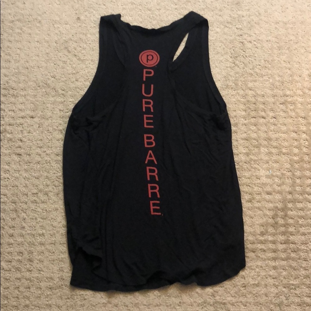 Pure Barre Black Tank Top with Red Logo